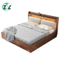 Bedroom Furniture Tyle USB Charger Wood Bed Frame